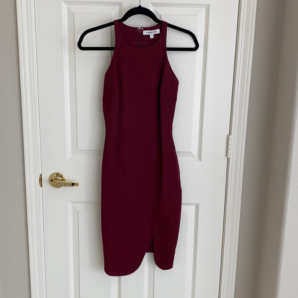 Elizabeth James Dress “Claire Burgundy Dress”
